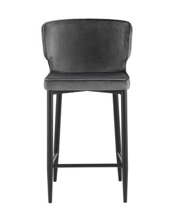 Стул полубарный Матео велюр серый (Стул полубарный Матео серый)