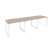Рабочая станция на О-образном м/к Onix O.MO-RS-3.1.8 2940x800x750 (Тиквуд Темный/Белый Металл)