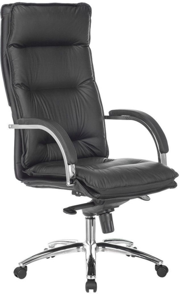 Кресло руководителя T-9927SL черный кожа крестов. металл хром (Черный)