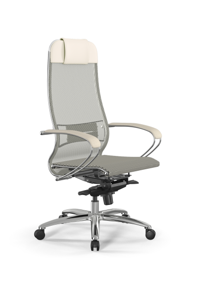 Кресло для руководителя Метта Samurai L1-1K - TS /Uc00/Nc00/K2cL(M06.B31.G04.W03) (Молочный)