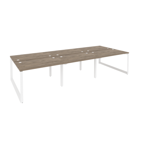 Рабочая станция на О-образном м/к Onix O.MO-D.RS-6.2.7 3540x1475x750 (Тиквуд Темный/Белый Металл)