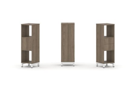 Набор стеллажа 1 сторонний, 3 яруса SN.NS-311 (387х400х1248) (Вяз Благородный/Металл Белый)