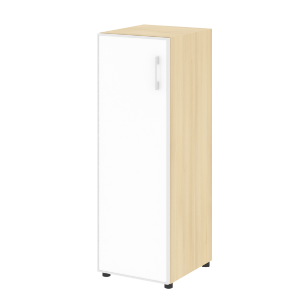 Шкаф для документов узкий со стеклом белым LT.SU-2.4 R (L) White (Акация Лорка)