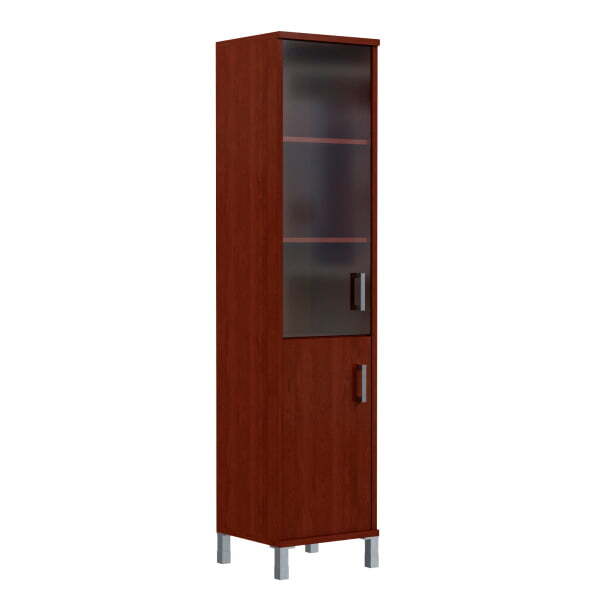 Шкаф узкий, глухая дверь с замком, правая+стекло тонированое Born B-431.5 R 475x450x2054 (Бургунди)