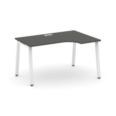 Стол рабочий эргономичный SN-6A.SPA-012(R) (1580х700/980х750) (Антрацит/Металл Белый)
