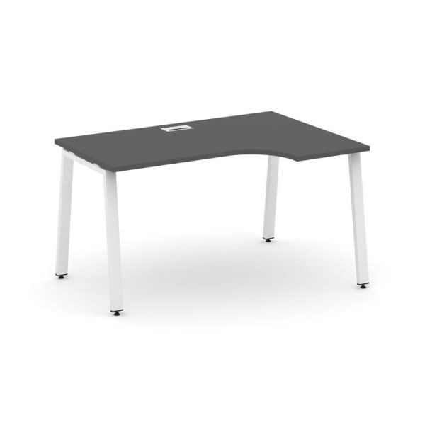 Стол рабочий эргономичный SN-6A.SPA-001(R) (1380х600/980х750) (Антрацит/Металл Белый)