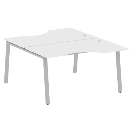 Рабочая станция криволинейная Metal System Style БА.РАС-СА-2.2 1400x1835x750 (Белый/Серый металл)