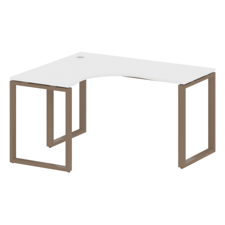 Стол криволинейный левый Metal System Style БО.СА-3 Л 1400x1200x750 (Белый/Мокко металл)