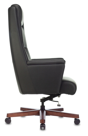 Кресло руководителя _DUKE черный кожа крестов. металл/дерево (Черный)