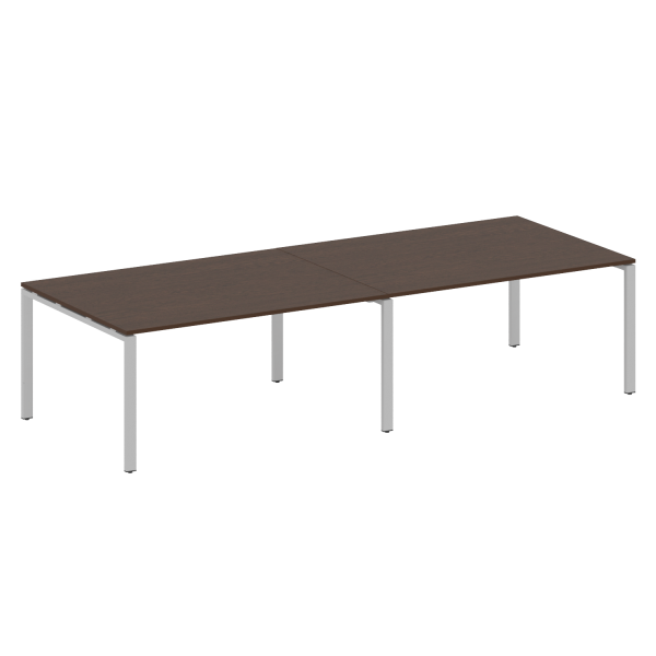 Переговорный стол 2 столешницы Metal System Style БП.ПРГ-2.4 3200x1235x750 (Венге Цаво/Серый металл)