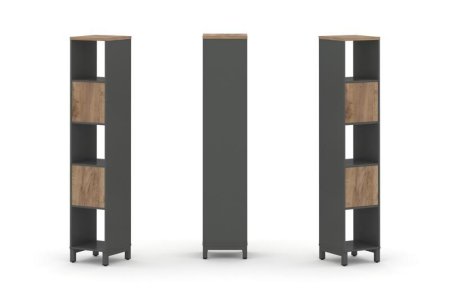 Набор стеллажа 1 сторонний, 5 ярусов SN.NS-511 (387х400х1982) (Антрацит/Дуб Табак/Металл Антрацит)
