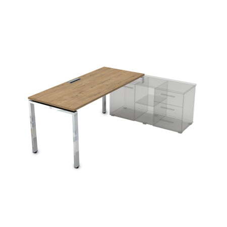 Стол рабочий, прямолинейный, правый Gloss НСТП-П.975 1800x700x750 (TeakwoodХром)