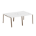 Рабочая станция на 4 рабочих места на А-образном м/к Metal System Style БА.СМ-4.1 2000x1475x750 (Дуб наварра/Серый металл)