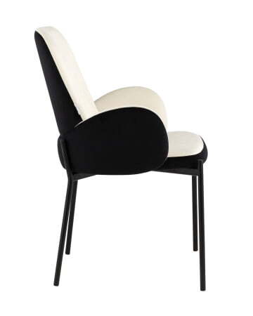 Стул Дивора велюр молочный с черной спинкой (Стул Дивора молочный, черный)
