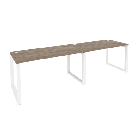 Рабочая станция на О-образном м/к Onix O.MO-RS-2.3.7 2760x720x750 (Тиквуд Темный/Белый Металл)