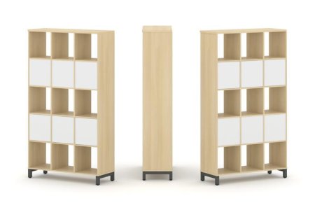 Набор стеллажа 2-х сторонний, 5 ярусов SN.NSD-531 (1121х400х1982) (Акация Лорка/Белый/Металл Антрацит)