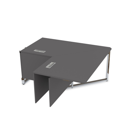 16СУС.196 Стол угловой бенч, средний модуль  (1600/900x1600/900x750) (Graphit | Металл Глянец)