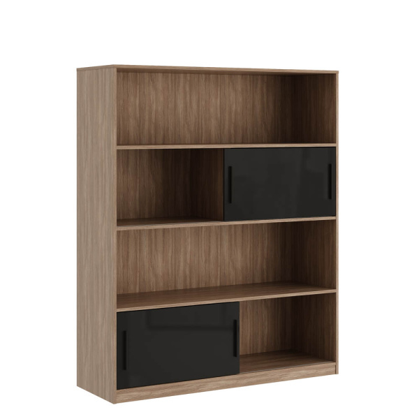 Стеллаж высокий, глянец AST33951821 (Дуб/черный)