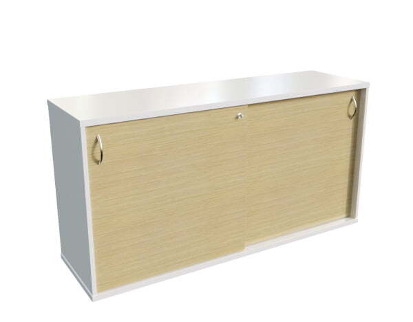 Тумба приставная (двери купе), с замком Steel Evo 17200 1030x460x600 (Дуб светлый/серый)
