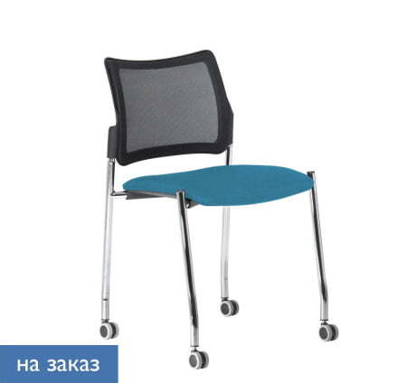 PINKO-MESH Кресло на колёсах без подлокотников (Черный/Голубой)