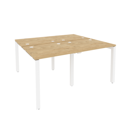 Рабочая станция на П-образном м/к Onix O.MP-D.RS-4.0.7 1560x1475x750 (Тиквуд Светлый/Белый Металл)