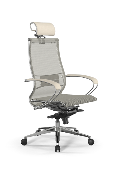 Кресло для руководителя Метта Samurai L2-5K - TS /Kc00/Nc00/K2cL/H2cL-3D(M06.B32.G11.W03) (Молочный)