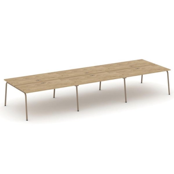 Рабочая станция 6 мест ES.D.RS-6.4-LK (4740х1500х750) (Тиквуд Светлый/Металл Латте)