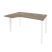 Стол эргономичный левый на П-образном м/к Onix O.MP-SA-2L 1380x980x750 (Тиквуд Темный/Белый Металл)