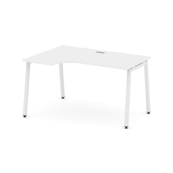 Стол рабочий эргономичный SN-4A.SPA-021(L) (1380х800/980х750) (Белый/Металл Белый)
