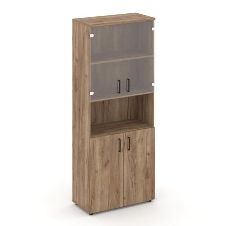 Шкаф высокий широкий SN.STS.E-105 (796х400х1982) (Дуб Табак/Прозрачный)