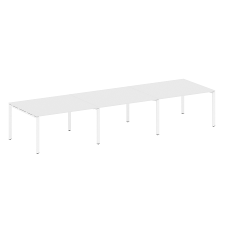 Переговорный стол 3 столешницы Metal System Style БП.ПРГ-3.3 4200x1235x750 (Белый/Белый металл)