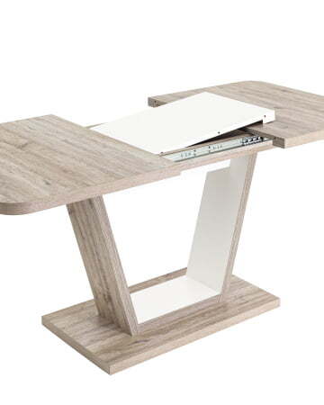 Стол Vector 120-160*80 дуб анкона/белый (Стол обеденный Vector светлое дерево)