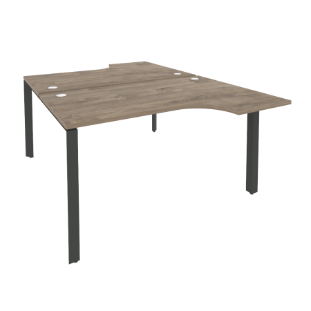 Рабочая станция на П-образном м/к Onix O.MP-D.SA-2 1380x1995x750 (Тиквуд Темный/Черный металл)