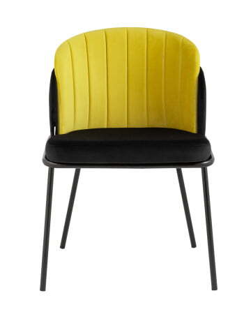 Стул Дабл велюр черный с желтой вставкой (Стул Дабл черный, желтый)