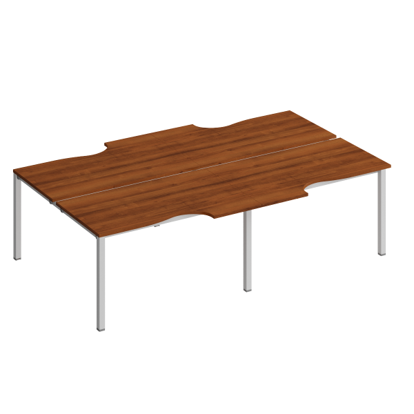 Рабочая станция со столами эргоном. на металлокаркасе КФ (4х140) Комфорт КФ К.1149-2 2800x1840x750 (Французский орехСерый)