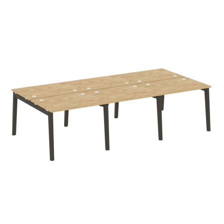 Рабочая станция на деревянных опорах Onix Wood OW.D.RS-6.1.7 2940x1475x750 (Тиквуд Светлый/Дуб Темный)