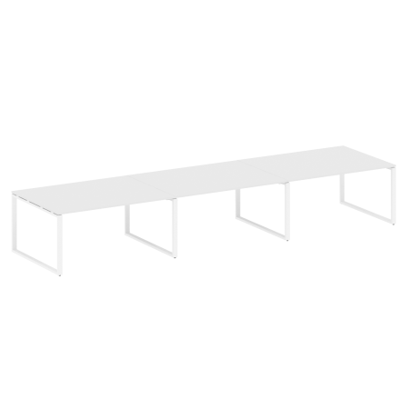 Переговорный стол 3 столешницы Metal System Style БО.ПРГ-3.4 4800x1235x750 (Белый/Белый металл)