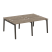 Рабочая станция на деревянных опорах Onix Wood OW.D.RS-4.1.7 1960x1475x750 (Тиквуд Светлый/Дуб Темный)