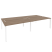 Рабочая станция на П-образном м/к Onix O.MP-D.RS-4.4.8 3160x1635x750 (Тиквуд Темный/Белый Металл)