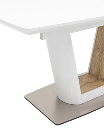 Стол обеденный Атланта раскладной 160-200*90 глянцевый белый (Стол обеденный Атланта белый)