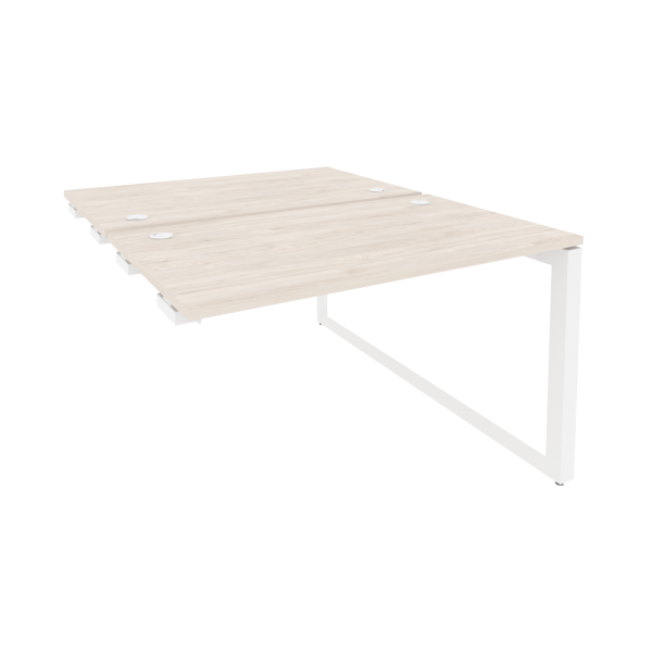 Стол-приставка двойной на О-образном м/к к опорным элем. Onix O.MO-D.SPR-2.7 1180x1475x750 (Денвер Светлый/Белый Металл)