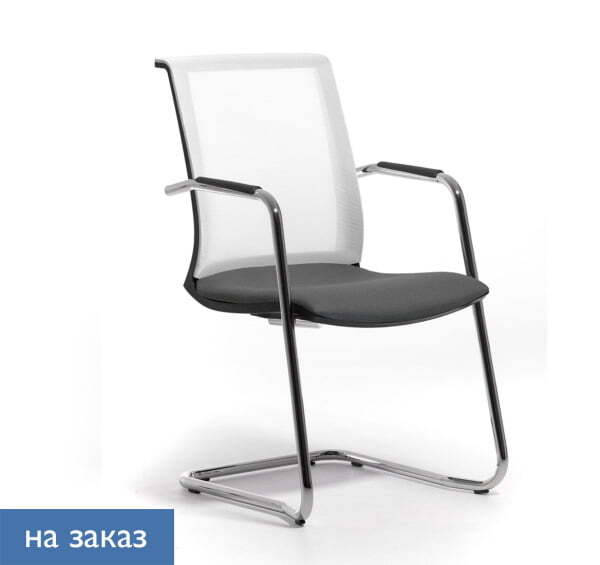 SKIN Кресло на полозьях ткань (Белый/Серый/Черный)