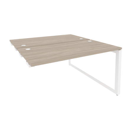 Стол-приставка двойной на О-образном м/к к опорным элем. Onix O.MO-D.SPR-3.7 1380x1475x750 (Дуб Аттик/Белый Металл)