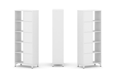 Набор стеллажа 2-х сторонний, 5 ярусов SN.NSD-521 (754х400х1982) (Белый/Металл Белый)