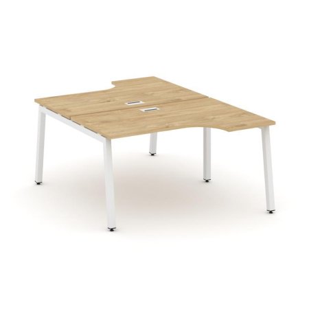 Рабочая станция эргономичная SN-5A.DRPA-002 (1580х1232/1992х750) (Тиквуд Светлый/Металл Белый)