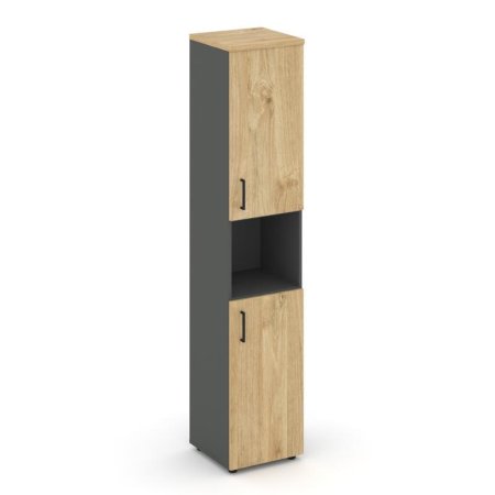 Шкаф высокий узкий SN.STU.E-107(R) (400х400х1982) (Антрацит/Тиквуд Светлый)