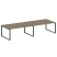 Переговорный стол 2 столешницы Metal System Style БО.ПРГ-2.5 3600x1235x750 (Дуб Наварра/Серый металл)