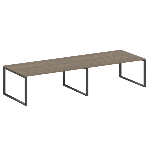 Переговорный стол 2 столешницы Metal System Style БО.ПРГ-2.5 3600x1235x750 (Вяз/Антрацит металл)