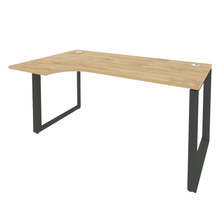 Стол эргономичный левый на О-образном м/к Onix O.MO-SA-1L 1580x980x750 (Тиквуд Светлый/Черный металл)