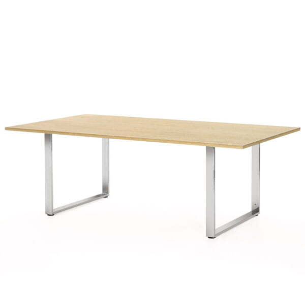 Стол для переговоров опоры хром Exe 101 901 2200x760x1200 (Дуб светлыйХром)